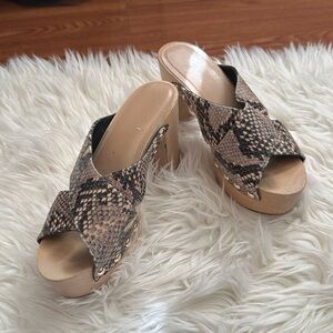 Df wedge sandals slipper made in italy wood
